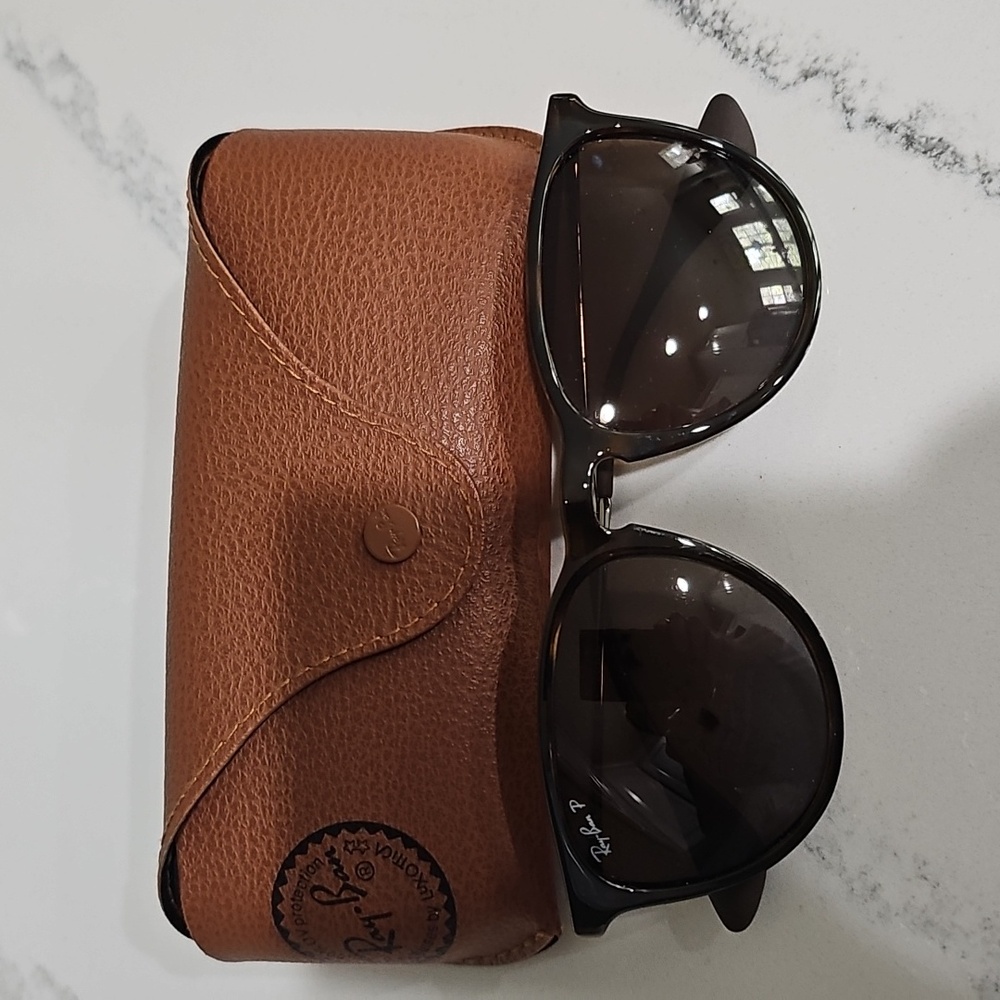 Ray-Ban Polarized Erika Sunglasses with Brown Case Matte Havanna Brown Lenses